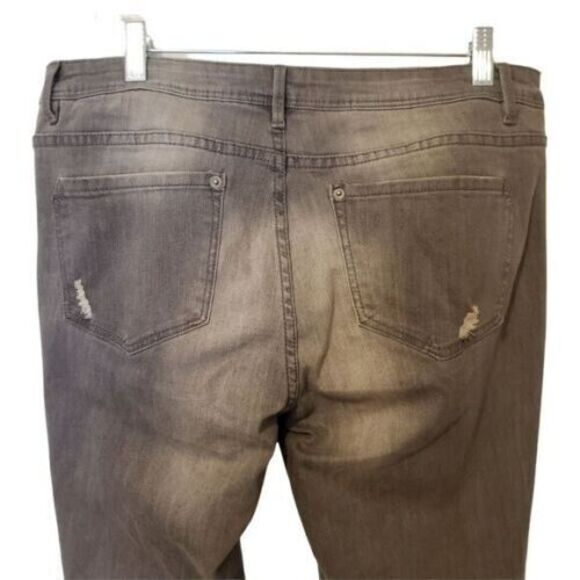 Metaphor Womens Size 14 Gray  Solid Slight Tattered Skinny Jeans - Picture 8 of 9
